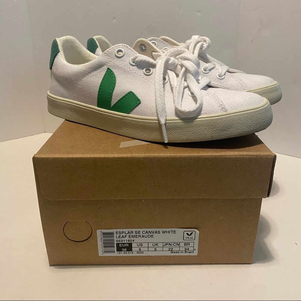 Veja Esplar canvas sneakers shoes green white
